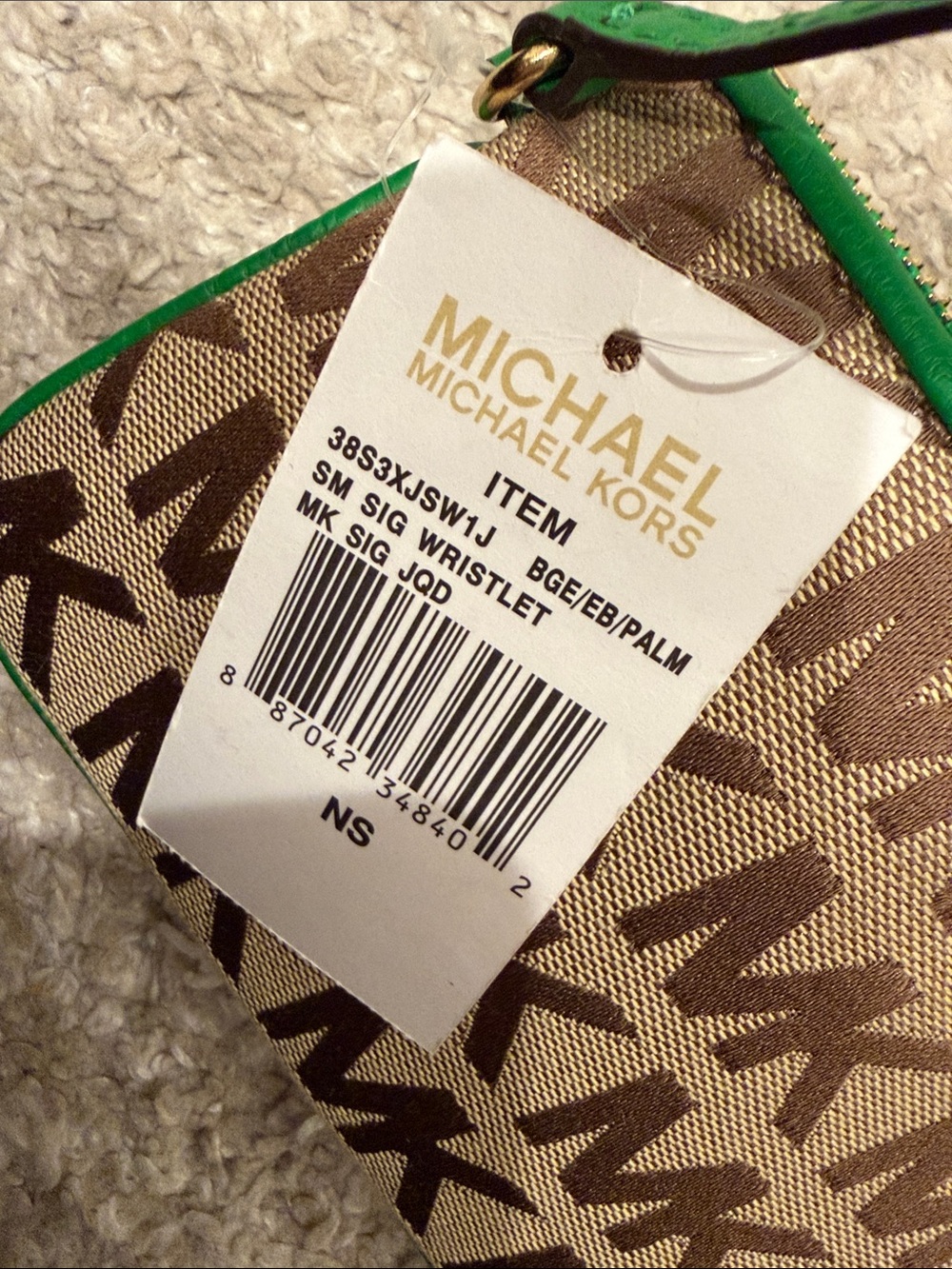 New Michael Kors Tan and Green Logo
Wristlet - Picture 3 of 11